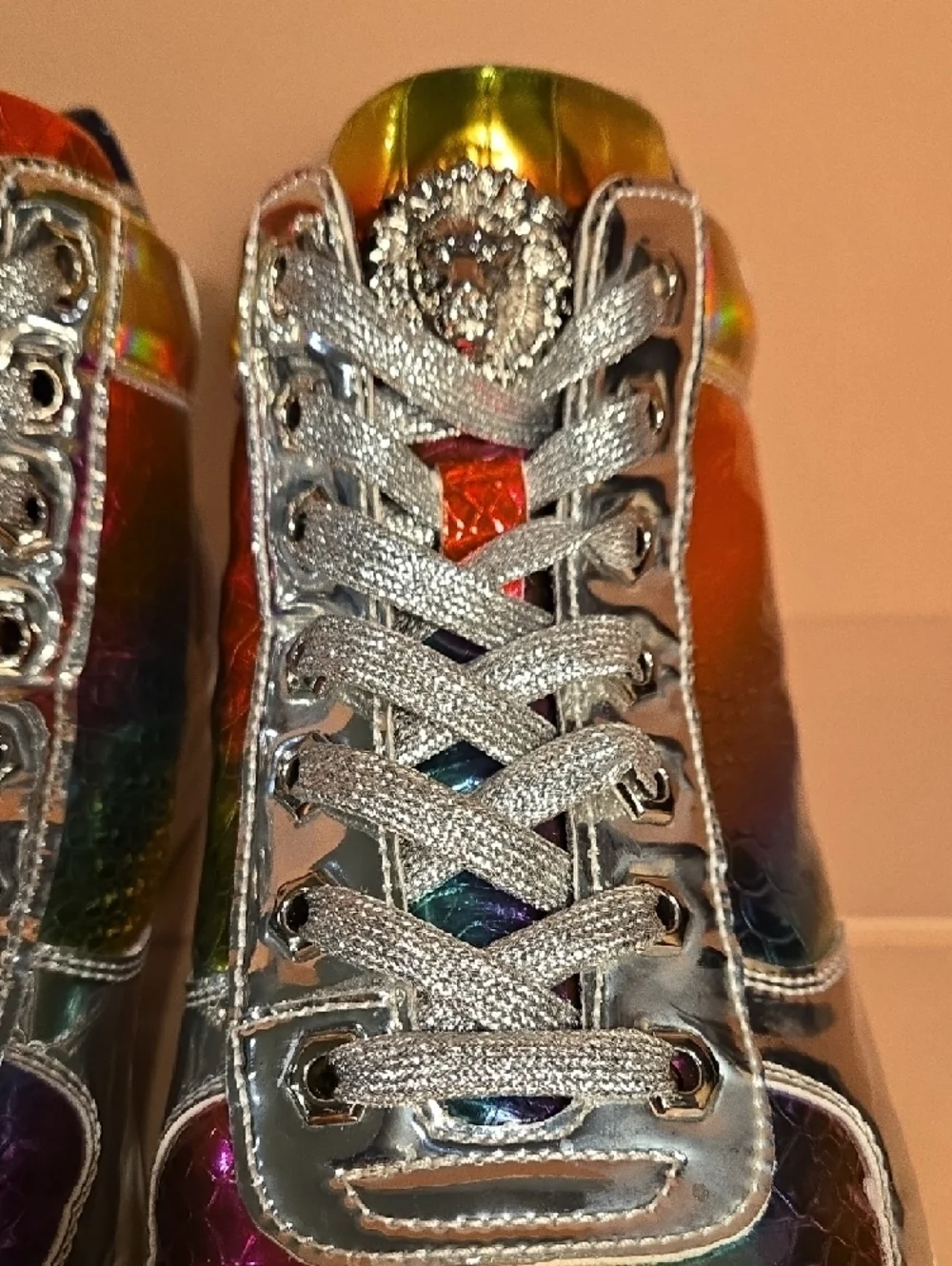 F-I2384 Multi Color Lace up High top Sneaker Encore by Fiesso